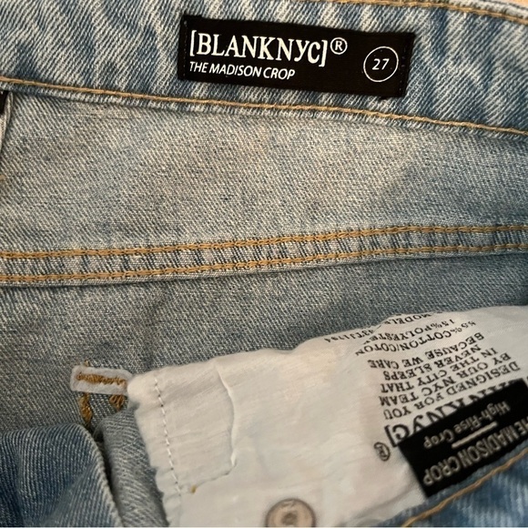 New with Tags BlankNYC Madison Ripped High Waist Crop Jeans in Hit The Road 27 - Picture 5 of 6